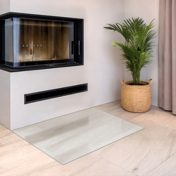 Rectangular translucent glass hearth 39x27 in (100x70 cm)