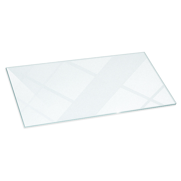 Rectangular translucent glass hearth 55x27 in (140x70 cm)