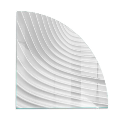 Quarter-circle glass hearth plate Waves of delicate lines