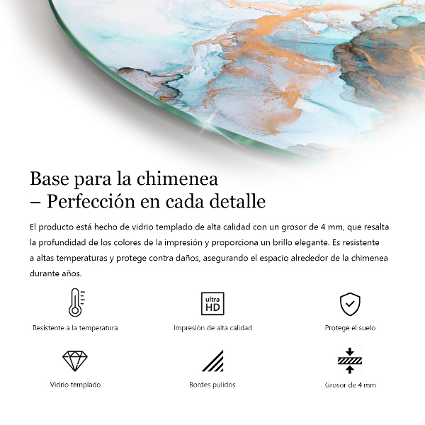 Quarter-circle toughened glass hearths Abstract cloud of solids