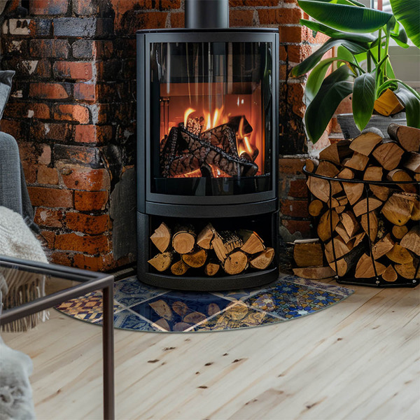 Quarter-circle toughened glass hearths Ceramic tile patterns