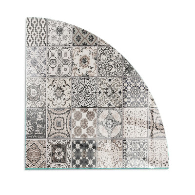 Quarter-circle tempered glass hearth Decorative tile patterns