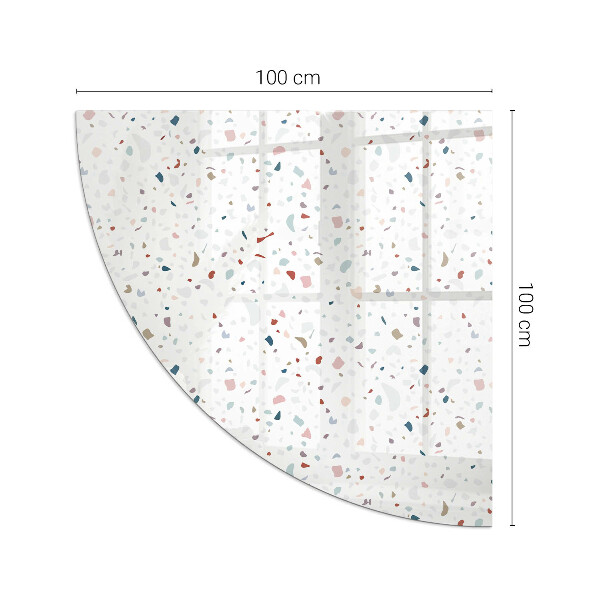 Quarter-circle glass hearth plate Pattern with small shapes