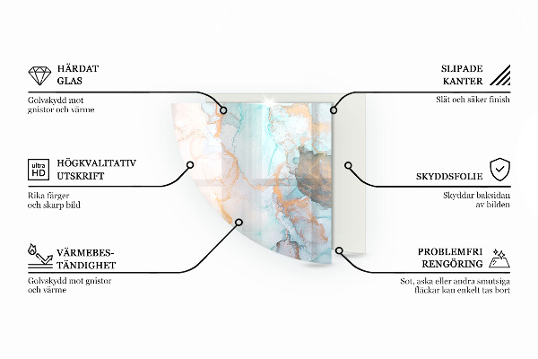 Quarter-circle toughened glass hearths Wooden board in the layout