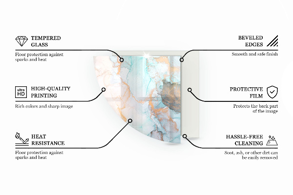 Quarter-circle tempered glass hearth Boards in different shades