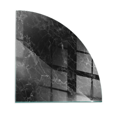 Quarter-circle tempered glass hearth Elegant marble pattern
