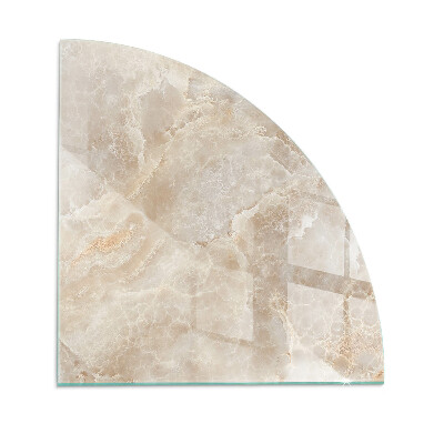 Quarter-circle glass hearth plate Natural stone pattern