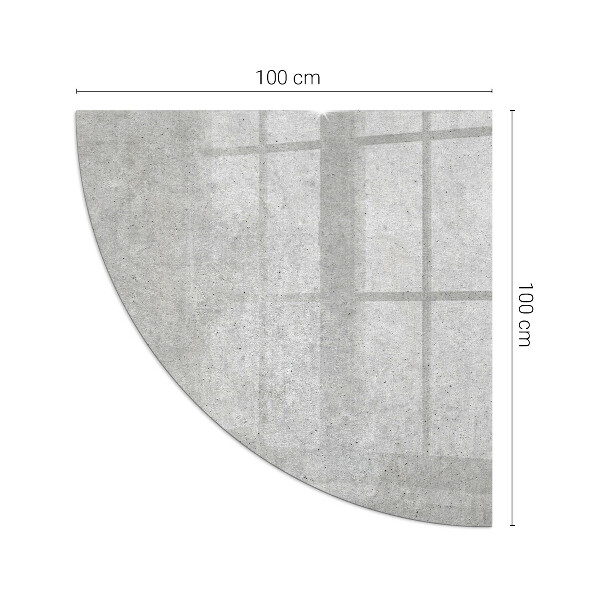 Quarter-circle toughened glass hearths Raw concrete texture