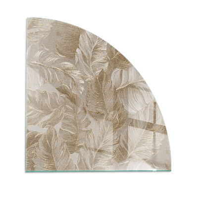 Quarter-circle toughened glass hearths Leaves in subtle patterns