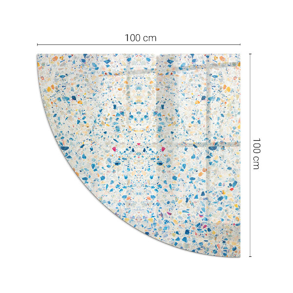 Quarter-circle glass hearth plate Abstract texture pattern