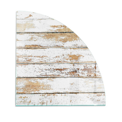 Quarter-circle tempered glass hearth Damaged wooden board