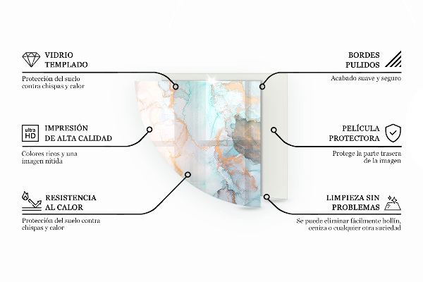Quarter-circle glass hearth plate Box with cut wood