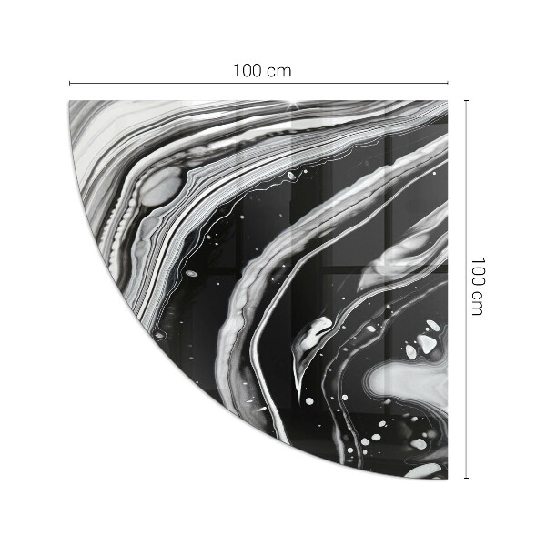 Quarter-circle tempered glass hearth Abstract waves and lines