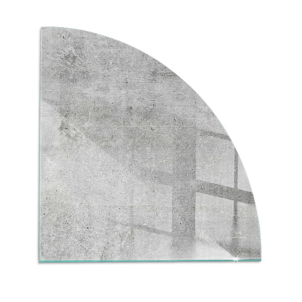 Quarter-circle toughened glass hearths Raw concrete texture