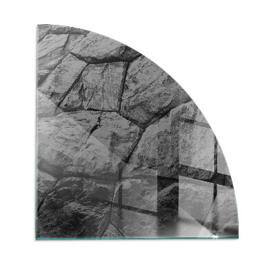 Quarter-circle toughened glass hearths Natural stone pattern