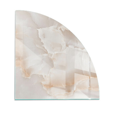 Quarter-circle glass hearth plate Natural stone pattern