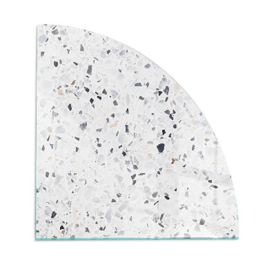 Quarter-circle tempered glass hearth Stone pattern with particles