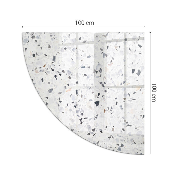 Quarter-circle tempered glass hearth Stone pattern with particles
