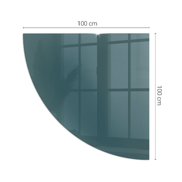 Quarter-circle glass hearth plate Sea Color