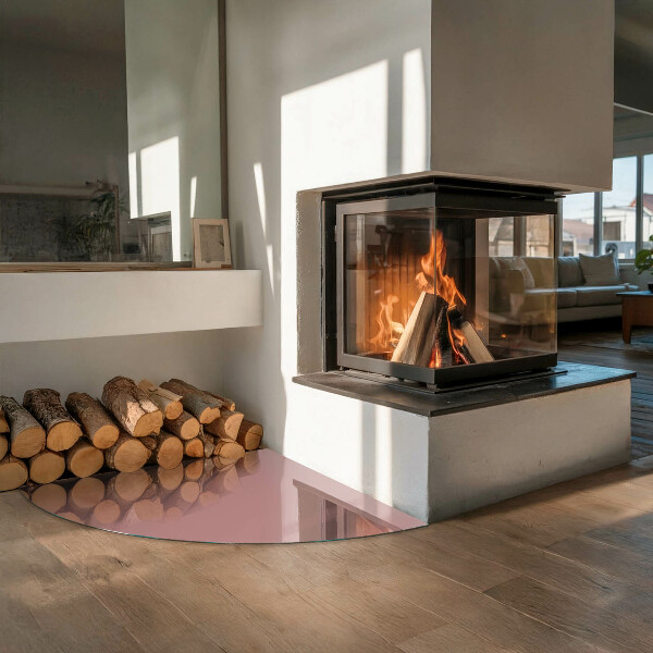 Quarter-circle tempered glass hearth Color Pink