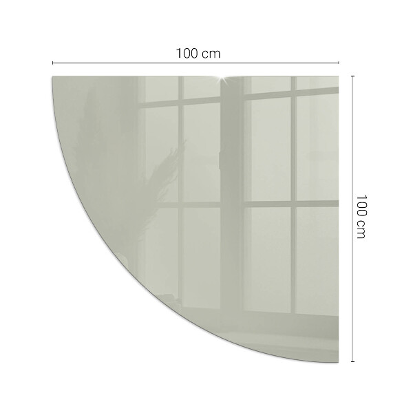 Quarter-circle glass hearth plate Color Gray-green