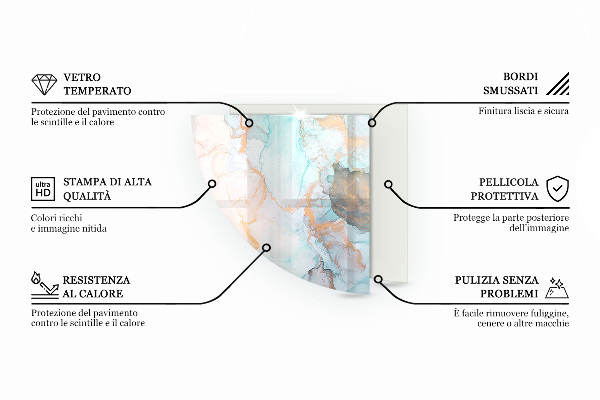 Quarter-circle toughened glass hearths Color Light Brown