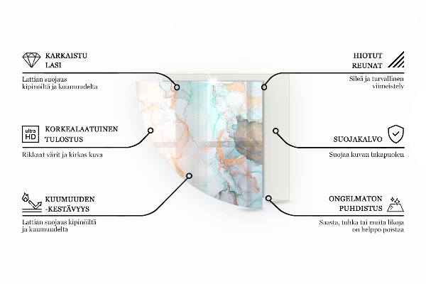 Quarter-circle tempered glass hearth Light purple color