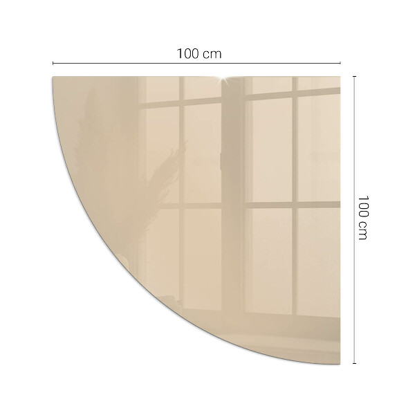 Quarter-circle glass hearth plate Color Beige