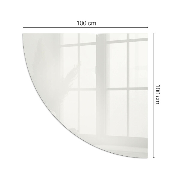 Quarter-circle glass hearth plate Ivory color