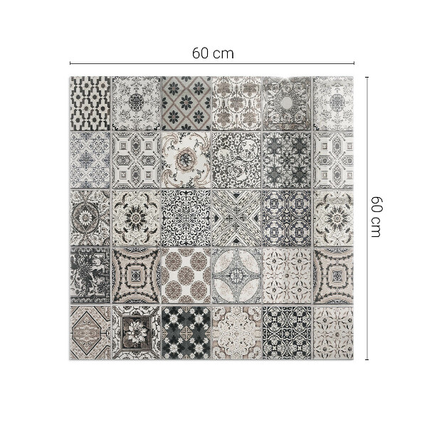 Square glass hearth for log burner Decorative tile patterns