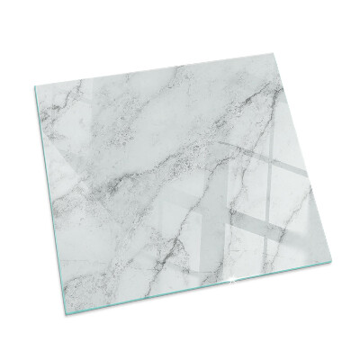 Square glass hearth for wood stove Marble pattern with veins
