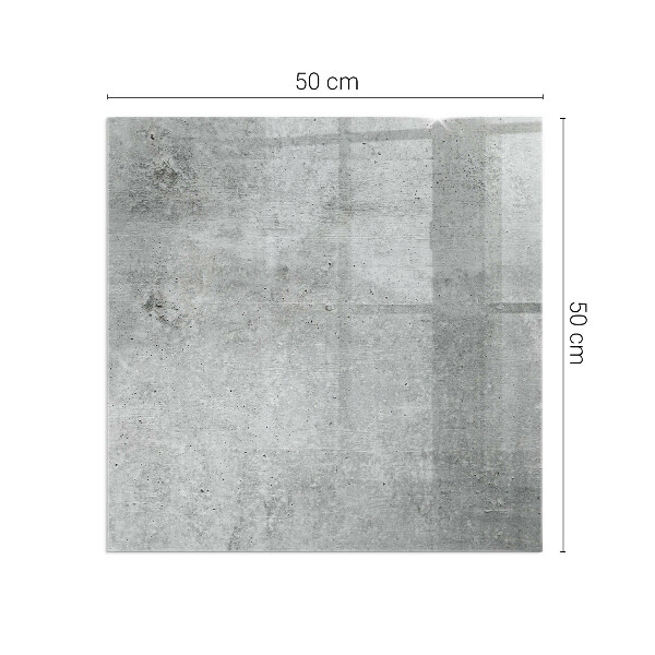 Square glass hearth for wood stove Raw concrete texture