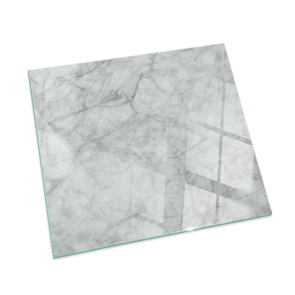 Square glass hearth for wood stove Marble structure pattern