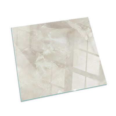 Square glass hearth Natural marble pattern