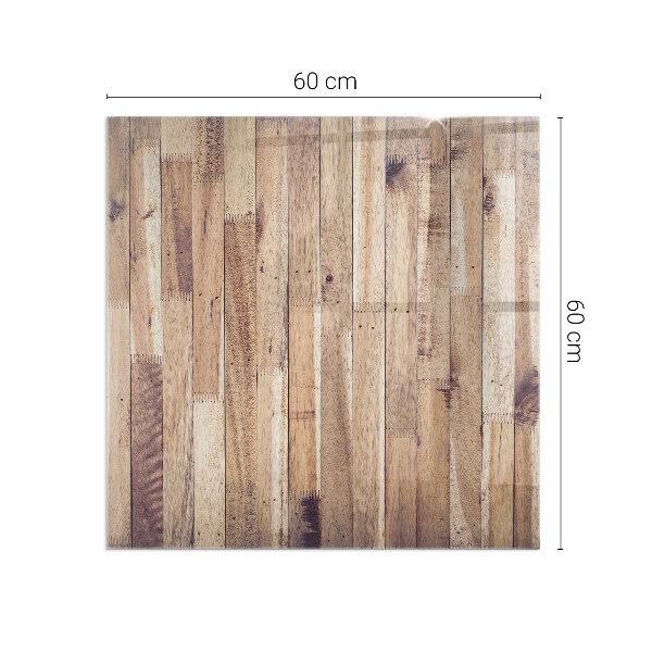 Square glass hearth for wood stove Wooden board in the layout