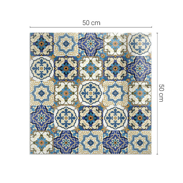 Square glass hearth Mosaic pattern with flowers