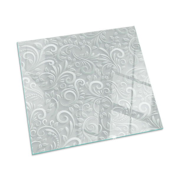 Square glass hearth Elegant plant pattern