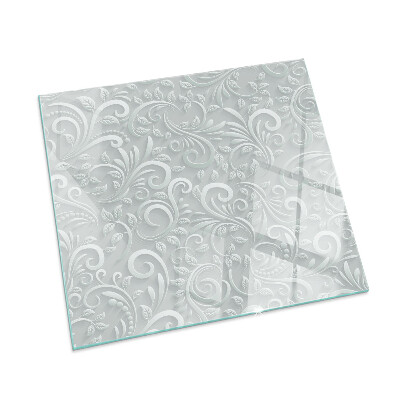 Square glass hearth Elegant plant pattern