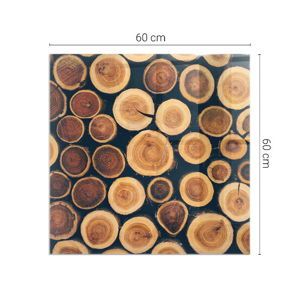 Square glass hearth for wood stove Box with cut wood