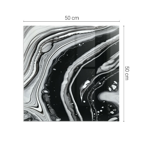 Square glass hearth for log burner Abstract waves and lines