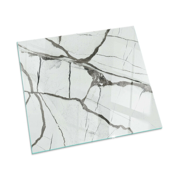 Square glass hearth for wood stove Marble Vein Pattern