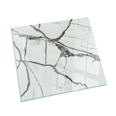 Square glass hearth for wood stove Marble Vein Pattern