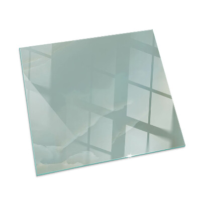 Square glass hearth for log burner Delicate marble pattern