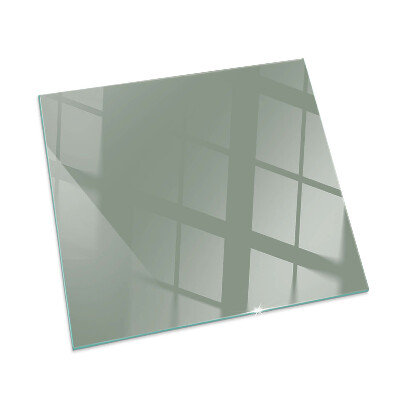 Square glass hearth Gray-green color