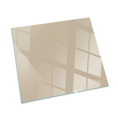 Square glass hearth for wood stove Color Beige