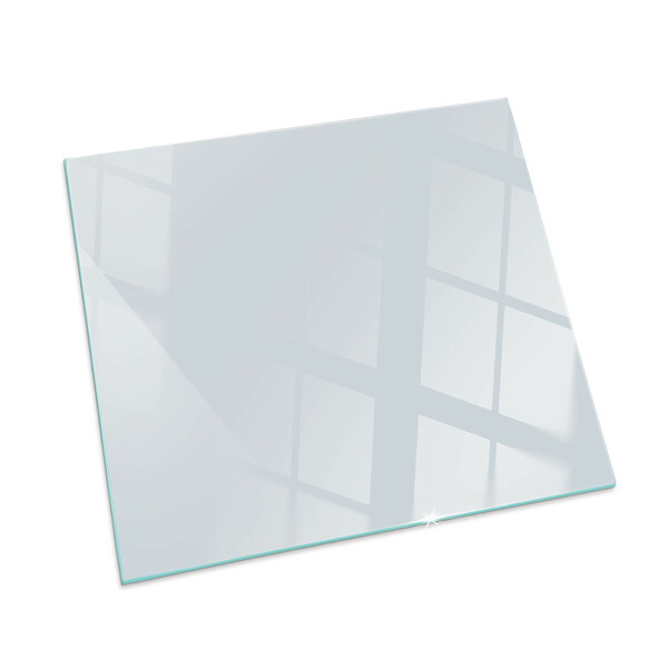 Square glass hearth Color White