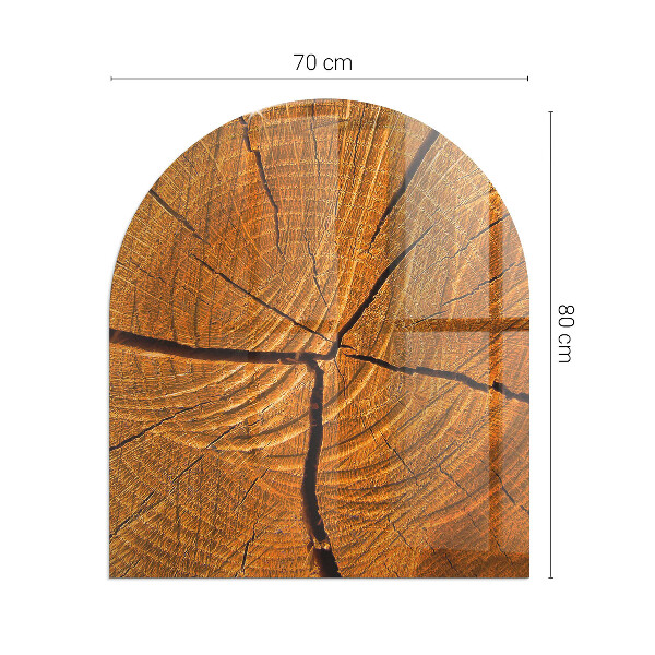 Half-oval toughened glass hearths Wood grain in cross-section