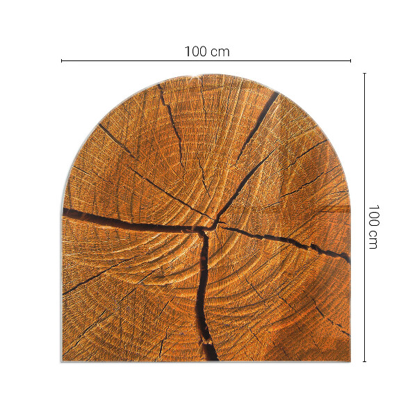 Half-oval toughened glass hearths Wood grain in cross-section