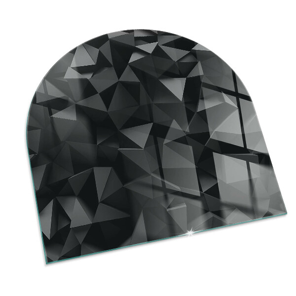 Half-oval tempered glass hearth Three-dimensional geometry