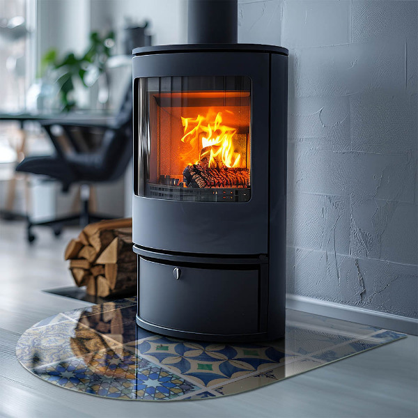 Half-oval toughened glass hearths Ceramic tile patterns